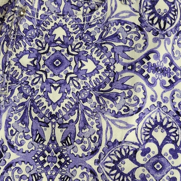 White House Black Market Purple Paisley-Print Ankle Pants - Picture 5 of 5